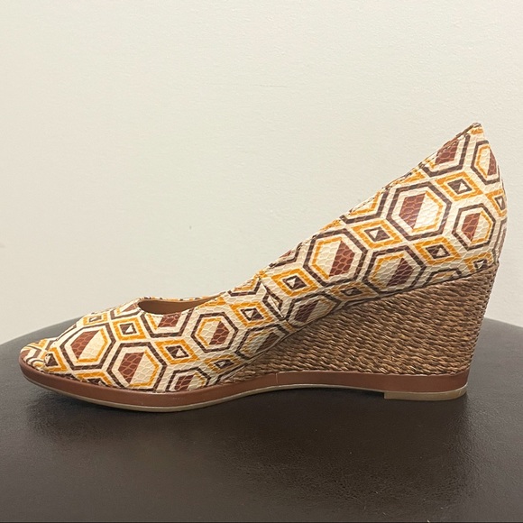 Naturalizer Vanilla Narlene Open Toe Wedge Heels NIB 8N 8 Narrow Cream Brown - Picture 4 of 12